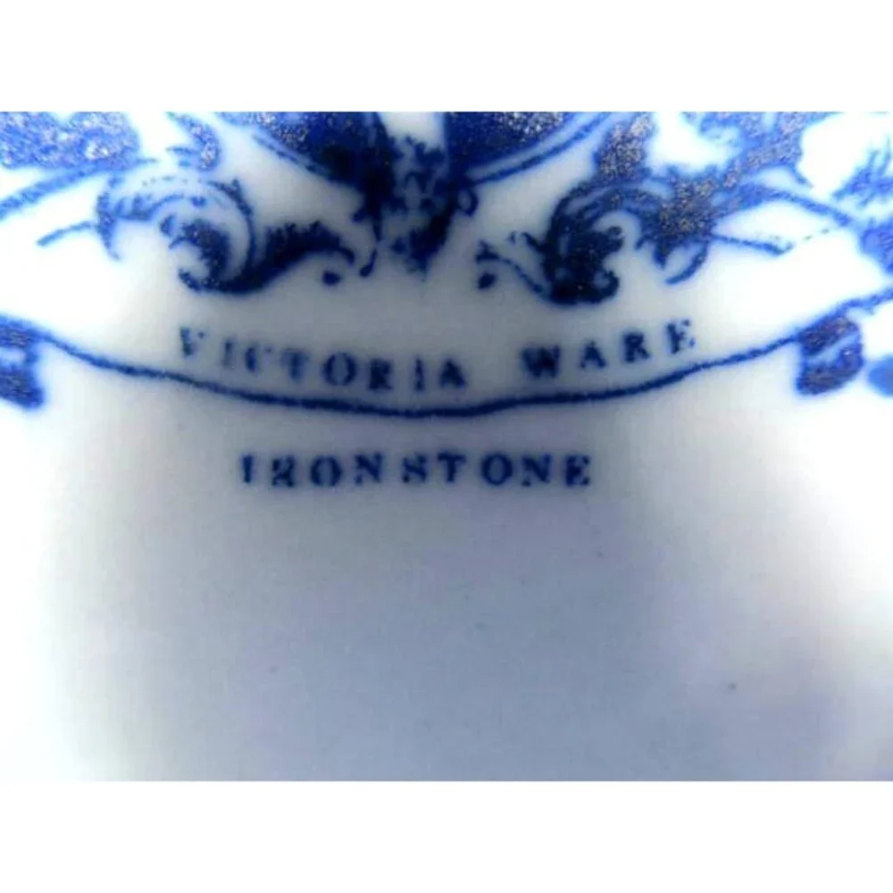 Victoria Ware Ironstone Blue Scenic Plate 12